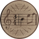 Bronze embossed aluminum emblem 50mm - Music notes
