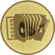 Alu emblem embossed gold 50mm - Accordeon