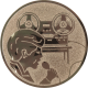 Bronze embossed aluminum emblem 25mm - disc jockey