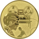 Alu emblem embossed gold 50mm - disc jockey