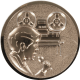 Emblème en aluminium gaufré bronze 25mm - Diskjockey 3D