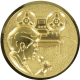 Alu emblem embossed gold 50mm - disc jockey 3D
