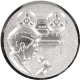 Emblème en aluminium gaufré argent 50mm - Diskjockey 3D