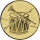 Alu emblem embossed gold 25mm - tambour