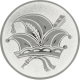 Silver embossed aluminum emblem 25mm - jester's cap