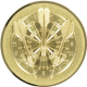 Gold embossed aluminum emblem 25mm - Dart 3D