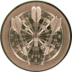 Bronze embossed aluminum emblem 25mm - Dart 3D