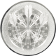 Emblème en aluminium gaufré argent 50mm - Dart 3D