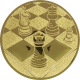 Aluemblem geprägt gold 25mm - Schach