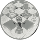 Alu emblem embossed silver 25mm - chess