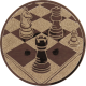 Aluminum emblem embossed bronze 25mm - chess