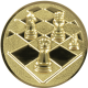 Alu emblem embossed gold 25mm - chess 3D