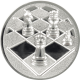 Alu emblem embossed silver 25mm - chess 3D