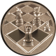 Bronze embossed aluminum emblem 25mm - Chess 3D