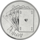 Aluemblem geprägt silber 25mm - Poker