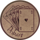 Emblème en aluminium gaufré bronze 25mm - Poker