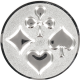 Silver embossed aluminum emblem 25mm - Skat 3D