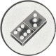 Emblème en aluminium gaufré argent 25mm - Domino