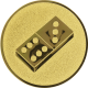 Embossed gold aluminum emblem 50mm - Domino