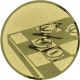 Embossed gold aluminum emblem 25mm - Queen
