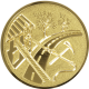 Alu emblem embossed gold 50mm - Firefighting 3D