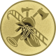 Alu emblem embossed gold 25mm - fire department