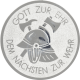 Aluminum emblem embossed silver 25mm - God to honor