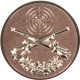 Alu emblem embossed bronze 50mm - Crossed guns 3D