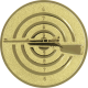Alu emblem embossed gold 25mm - rifle in front of target