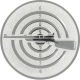 Alu emblem embossed silver 25mm - rifle in front of target