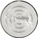 Silver embossed aluminum emblem 25mm - Pistol 3D