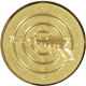 Aluminum emblem embossed gold 50mm - Pistol 3D