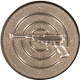 Emblème en aluminium gaufré bronze 50mm - Pistolet 3D