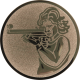 Aluminum emblem embossed bronze 25mm - shooter