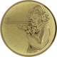 Aluemblem geprägt gold 50mm - Schützin