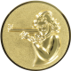 Aluemblem geprägt gold 25mm - Schützin 3D
