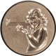 Aluemblem geprägt bronze 25mm - Schützin 3D