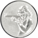Alu emblem embossed silver 50mm - shooter 3D