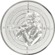 Silver embossed aluminum emblem 50mm - Shooter target 3D