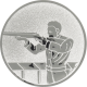 Aluminum emblem embossed silver 25mm -shooter standing