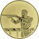 Aluemblem geprägt gold 50mm - Schütze stehend