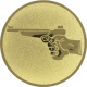 Aluemblem geprägt gold 25mm - Pistole