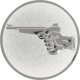 Aluemblem geprägt silber 25mm - Pistole