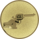 Aluemblem geprägt gold 25mm - Revolver