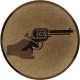 Emblème en aluminium gaufré bronze 50mm - Revolver
