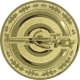 Alu emblem embossed gold 25mm - crossbow