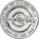 Alu emblem embossed silver 25mm - crossbow