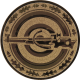 Aluminum emblem embossed bronze 25mm - crossbow