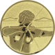 Alu emblem embossed gold 25mm - archery