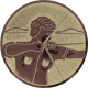 Aluminum emblem embossed bronze 25mm - archery